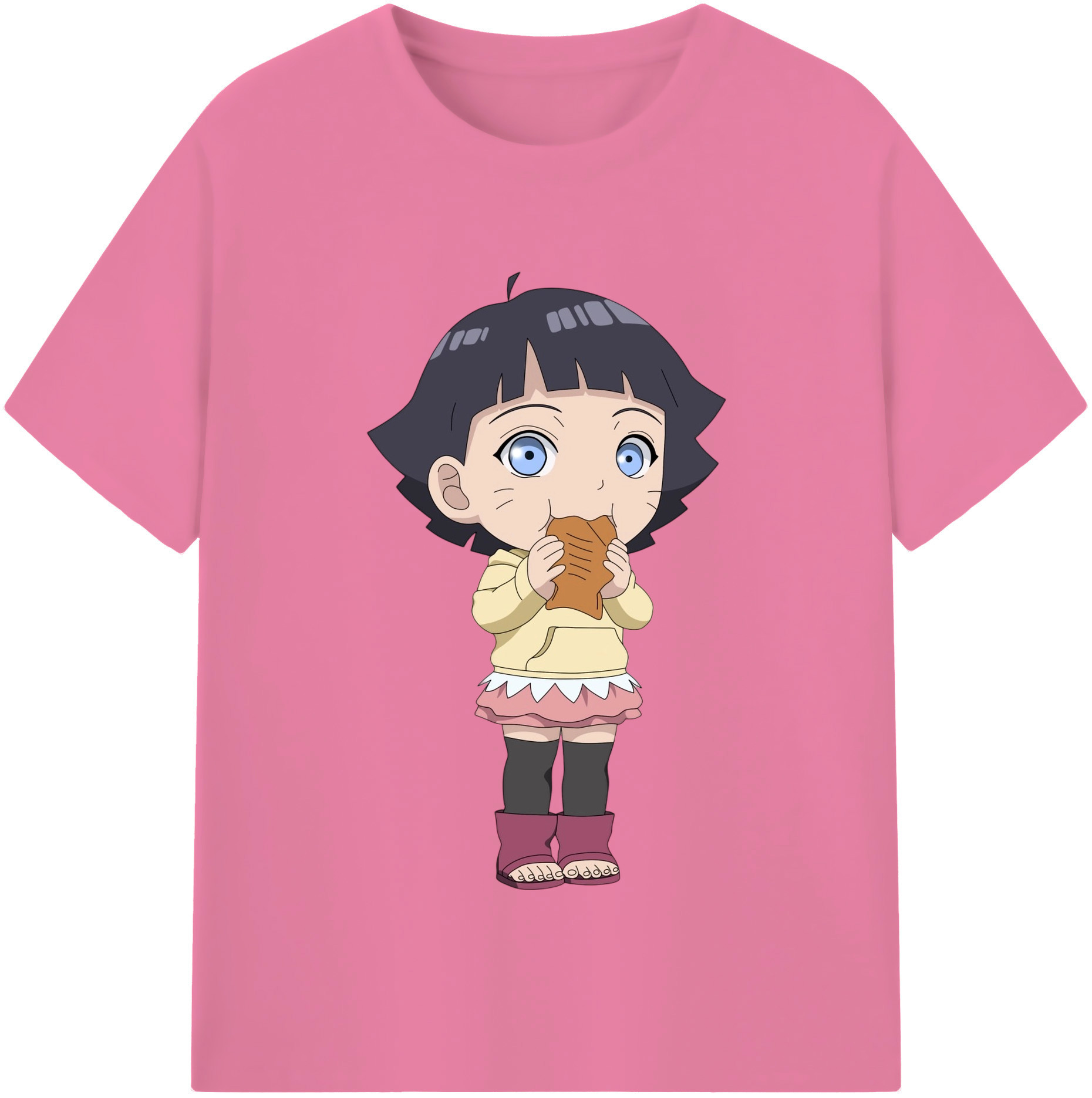 （画像用） NARUTO -ナルト- うずまき ヒマワリ Uzumaki Himawari 綿100％半袖Tシャツ（フロントプリント）